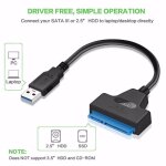 C�ble usb sata 3 � usb 3. 0, adaptateur jusqu'� 6 gbps pour disque dur externe ssd de 2. 5 pouces, 22 ...