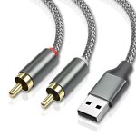 C�ble usb vers 2 rca, usb 2. 0 vers 2rca m�le 2 phono connecteur y splitter cable, pc usb vers st�r�o ...