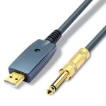 Cble usb vers guitare lectrique, interface mle vers jack 6. 35mm, connecteur audio, adaptateur de ...