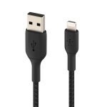 Cble usb vers lightning mfi 18w nylon tress 1m charge et synchro belkin noir