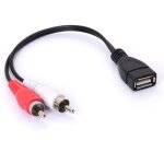 Câble usb vers rca, usb a 2. 0 femelle vers 2 prises rca mâles, répartiteur en y audio, vidéo, av composite ... Câble usb vers rca, usb a 2. 0 femelle vers 2 prises rca mâles, répartiteur en y audio, vidéo, av composite ...