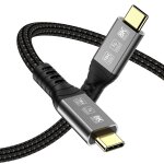 Cble usb4 pour thunderbolt 4 2m, cble usb - c tress 40gbps, 8k 60hz vido, cable charge pd 100w compatible ...