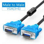 Câble vga 1080p double avec anneaux en ferrite, 3 + 6 d - sub pour moniteur de projecteur - type male ... Câble vga 1080p double avec anneaux en ferrite, 3 + 6 d - sub pour moniteur de projecteur - type male ...