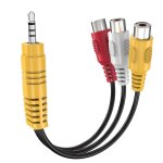 Câble vidéo 3 x rca femelle vers 3, 5 4 broches jack 3, 5 mm mâle, câble adaptateur vidéo av pour tv ... Câble vidéo 3 x rca femelle vers 3, 5 4 broches jack 3, 5 mm mâle, câble adaptateur vidéo av pour tv ...