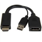 C�ble vid�o et adaptateur gembird - hdmi type a (standard) vers displayport + usb type - a - 0, 1 m - ...