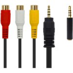 C�ble vid�o cam�ra 3, 5 mm vers rca av, c�ble m�le 3, 5 mm vers fiche m�le 3rca pour c�ble audio st�r�o ...