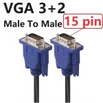 Cble vido vga 3 + 2 hd mle vers mle, adaptateur haute dfinition, pour moniteur lcd 15 broches, 1. ...