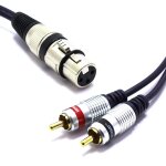 C�ble xlr femelle vers 2x rca 5m adaptateur prise 3 broches connecteur xlr vers 2 rca m�le audio c�ble ...