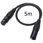 Cble xlr mle xlr femelle 3 broches - 5m - microphone son enceinte amplificateur console dmx phonillico ...
