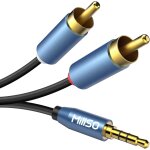 C�ble y 3. 5mm st�r�o jack vers 2x rca (3. 5mm jack m�le > 2 rca m�le, adaptateur jack rca) (3 meter) ...
