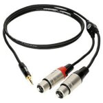 C�ble en y mini - jack 3. 5mm m�le st�r�o / 2x xlr femelle minilink pro noir 1. 8m klotz