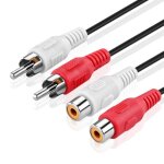 Cablepelado c�ble rallonge audio st�r�o 2 x rca m�le - 2 x rca femelle 2 m�tres noir