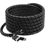 Cache cable spirale 6m 12 - 24mm, gaine spirale flexible protege cable pour le bureau / ordinateur, kit ...
