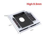 Caddie pour disque dur de deuxime gnration en aluminium, 9. 5mm, 12. 7mm, 9. 5mm, sata 3. 0, optibay, ...