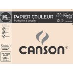 Canson 200317104 pochette papier  dessin mi - teintes 12 feuilles 160g 24 x 32 cm noir