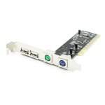 Carte adaptateur combo pci 32bit  2x usb 100% + 2xps2 ps / 2 ports pour clavier et souris pc 2. 0 nipseyteko ...