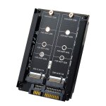 Carte adaptateur ngff  sata 3, cl m2 b - m ssd, disque ssd  6g, avec botier, prise m. 2 sata