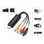 Carte de collecte vido noire, convertisseur usb 2. 0 portable pour windows xp / vista / 7 / 8 / 10 / ...