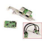 Carte controleur mini pci express (minipcie) - 2 ports lan gigabit ethernet - dual chipset realtek rtl8111 ...