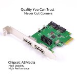 Carte contrleur pci express, 2 ports sata + 2 ports esata 6g, convertisseur pci - e vers sata iii 3. ...
