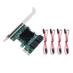 Carte contrôleur pci express, 4 ports, 6gbps, pci - e 1x à iii, adaptateur / convertisseur pcie riser, ... Carte contrôleur pci express, 4 ports, 6gbps, pci - e 1x à iii, adaptateur / convertisseur pcie riser, ...