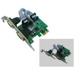 Carte controleur pci express (pcie) s�rie rs232 2 ports - chipset asix 99100 - equerres low et high profile ...