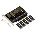 Carte contr�leur pcie 3. 1 16x pour 5 ssd m2 (m. 2 ngff b key ou b + m key sata) ou disques durs sata ...