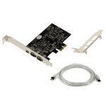 Carte controleur pcie firewire 400 ieee1394a 3 ports - chipset via6308 et asm1083 - high low profile, ...