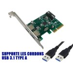 Carte contr�leur pcie usb 3. 1 - 2 ports - chipset asm - bande passante 10gb