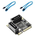 Carte d'extension de disque dur pci express vers sata 3. 0, 2 ports, avec c�ble sata, pour ordinateur ...