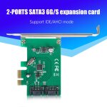 Carte d'extension pcie vers sata gen 3 2 ports, 6gbps, remplacement de la carte contrleur asmedia asm1061, ...