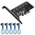 Carte d'extension sata 3. 0, 6gbps, 5 ports sata vers pci express, carte contr�leur convertisseur, carte ...