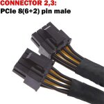 Carte graphique vga pcie 8 broches vers double 8 broches (6 + 2), adaptateur pour gpu, câble d'alimentation ... Carte graphique vga pcie 8 broches vers double 8 broches (6 + 2), adaptateur pour gpu, câble d'alimentation ...