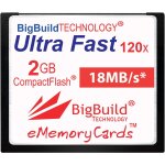 Carte mmoire ememorycards 2 go ultra fast 18 mo / s compactflash compatible avec canon 10d / 20d / 30d ...