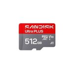 Carte m�moire micro sd sandisk carte uhs - i microsdxc sandisk ultra plus, 512 go, jusqu''a 200 mo / ...