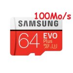 Carte mmoire micro sd sdxc samsung 64 go evo plus 100mo / s uhs - 1 classe 10 u3 adaptateur inclus