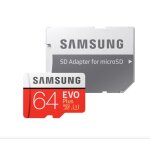 Carte mmoire micro sd sdxc samsung 64 go evo plus u3