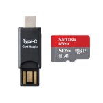 Carte mmoire micro sdxc sandisk ultra 512 go vitesse de lecture jusqu' 150mb / s classe 10 u1 a1 adaptateur ...