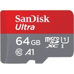 Carte m�moire sandisk 64 go ultra microsdxc + adaptateur - classe 10, u1, homologu�e a1