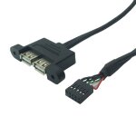 Carte m�re interne 9 broches 9p vers double 2 ports usb 2. 0 a femelle, 30cm 50cm, c�ble de donn�es � ...