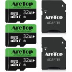 Carte micro sd 32go, lot de 3 carte memoire uhs - i, tf micro sdhc classe 10, u1, avec adaptateur pour ...