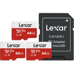Carte micro sd 64 go lot de 3 cartes, carte m�moire micro sd + adaptateur, microsdxc carte tf jusqu'� ...