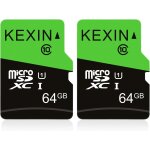 Carte micro sd 64go de haute vitesse jusqu'a 85 mo / s, lot de 2 cartes m�moire microsdxc 64 go uhs - ...