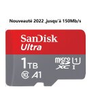 Carte microsd sdxc sandisk ultra 1 to carte mmoire micro sdxc 150mb / s classe 10, u1, a1 adaptateur ...