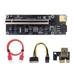 Carte pci e riser ver009s pci express 1x � 16x, extension 1m 0. 6m c�ble usb 3. 0 6 broches, carte d'alimentat ...