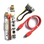 Carte pci express blanche ver010 - x usb 3. 0 pcie riser, adaptateur d'alimentation sata 1x � 16x, cordon ...