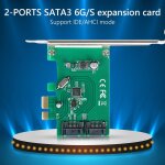 Carte pcie sata 2 ports pci e vers carte d'extension sata 6gbps carte contrleur pci express sata 3. ...