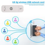 Carte r�seau intelligente sans fil u8 4g, adaptateur dongle wifi usb, pour pc de bureau, ordinateur portable, ...