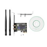 Carte rseau sans fil pci e 1x, 2. 4 go / 5ghz, adaptateur ethernet pci express, wi fi 6, contrleur ...