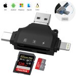 Carte sd 4 en 1 pour iphone et android, visionneuse de carte d'appareil photo, adaptateur de carte micro ...